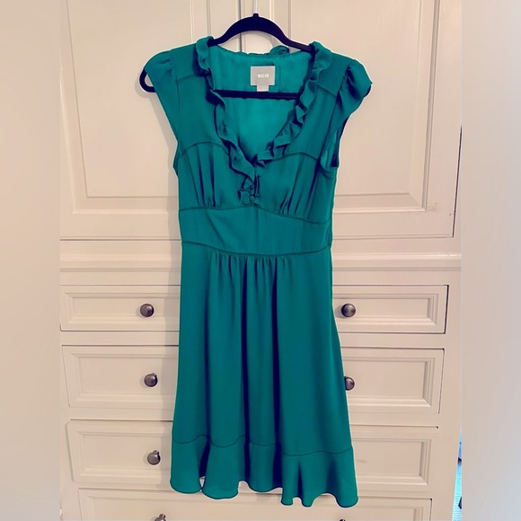 Maeve anthropology emerald green dress size 4 with pockets - Picture 1 of 3